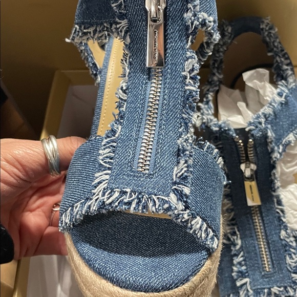 Michael Kors Denim Blue Espadrille Wedges - Picture 8 of 9